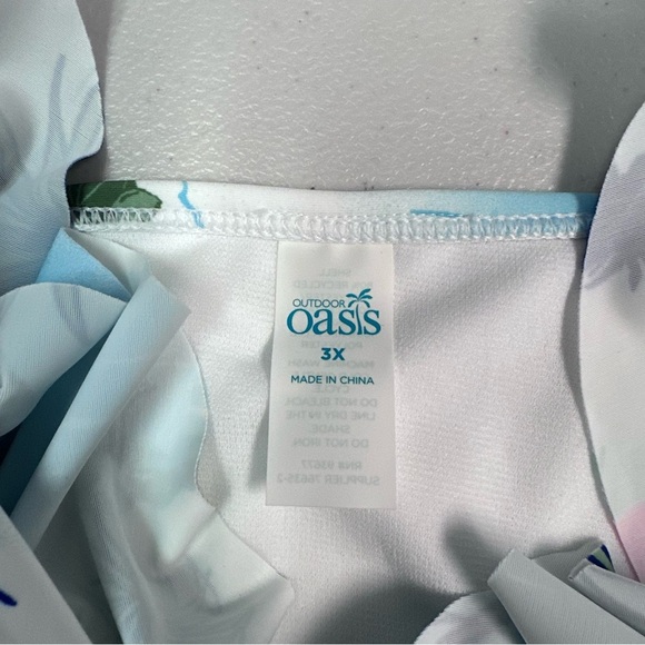 White and Blue One Piece Swimwear with Classic Design - Picture 3 of 6